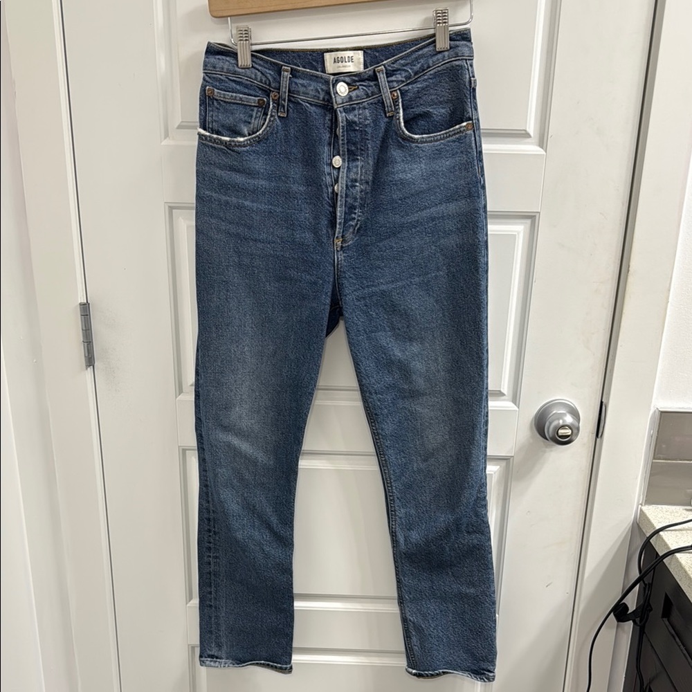 Agolde Blue Straight Leg Jeans